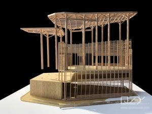 Hotel Interior Structure- Physical Accurate Model | QZY - Architectural Interior Models Maker Expert | architectural model wood materials