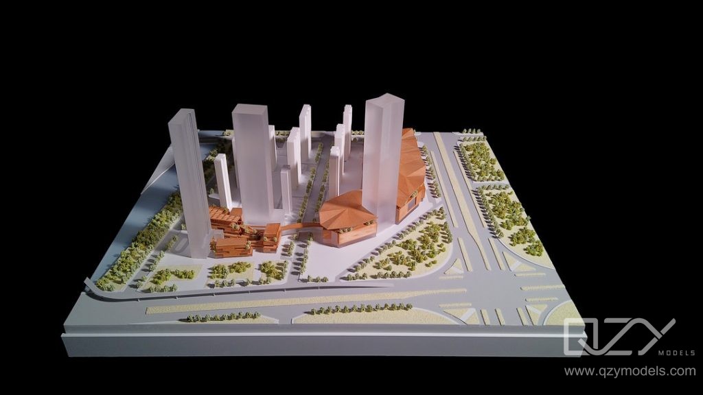 Conceptual Design Architectual Model - Commercial Copmlex | complex urban model Acrylic transparent model - QZY Modlel Maker