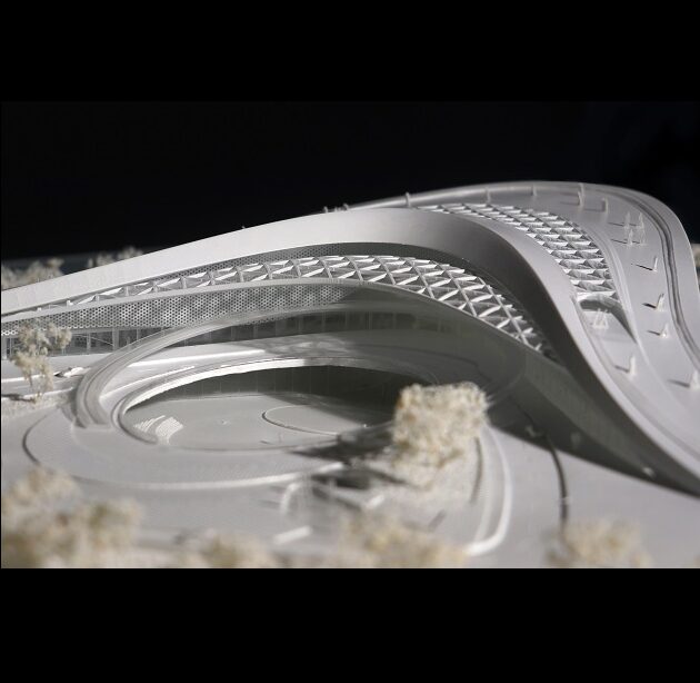 Detailed 3D-printed building model