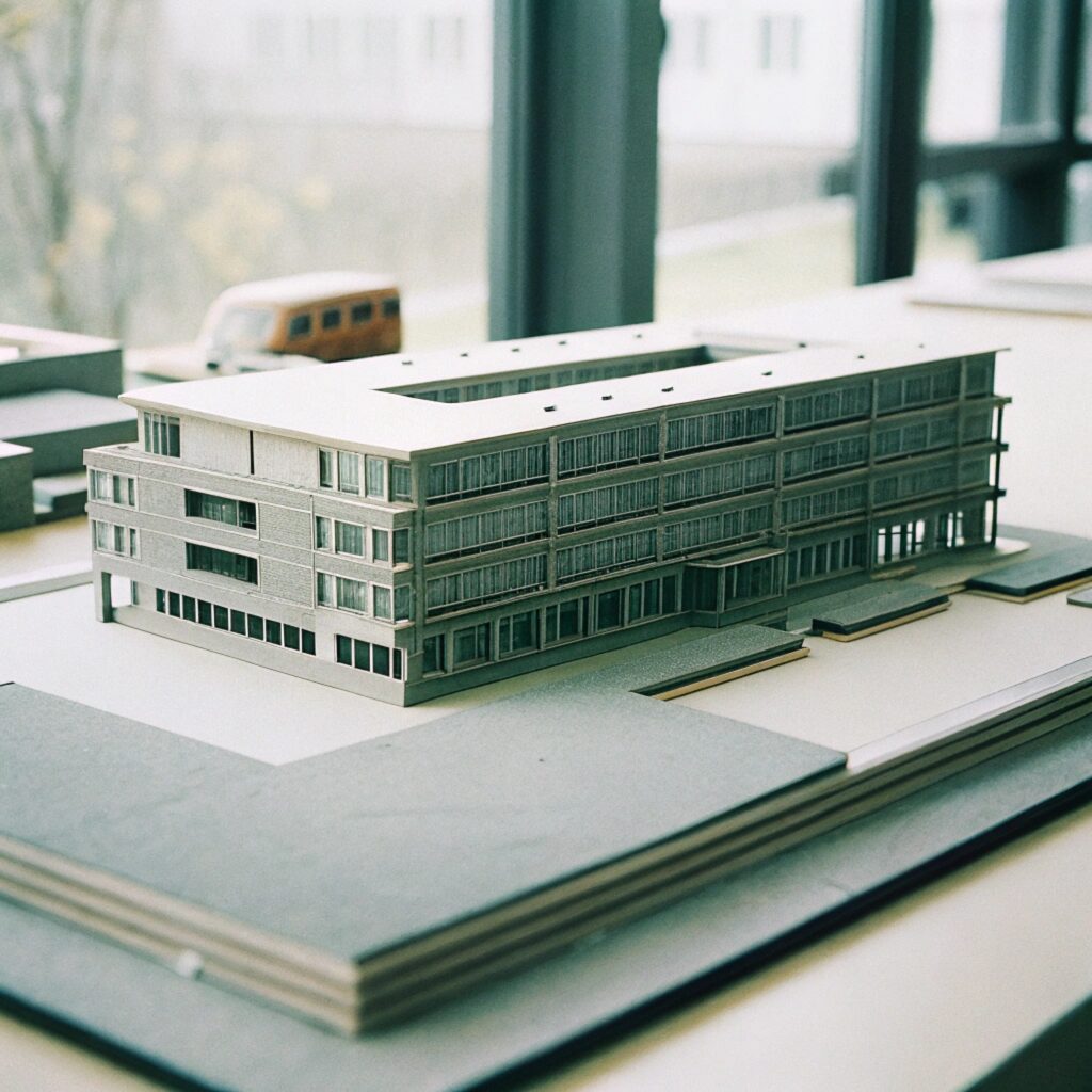 a high quality architectural model of a modern bui