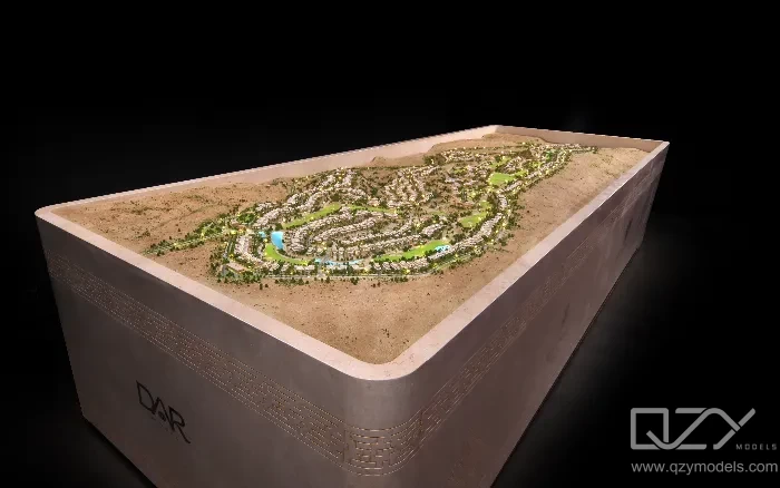 Large-Scale Master Plan Model Showcasing Complete Urban Development Vision Detailed large-scale master plan architectural model illustrating full urban development layout, including buildings, roads, landscaping, and infrastructure for project visualization