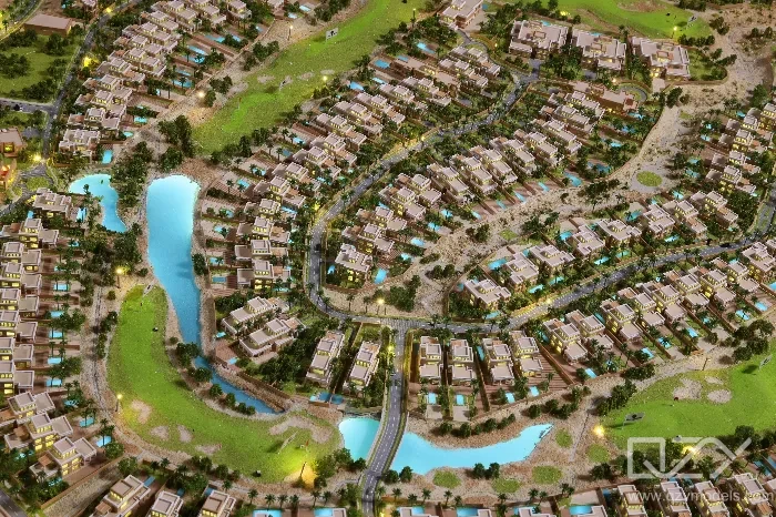 Master Plan Model Highlighting Clear Zoning and Spatial Relationships in Urban Design Architectural master plan model showing clear zoning divisions and spatial relationships between residential, commercial, and public areas with detailed layout and infrastructure