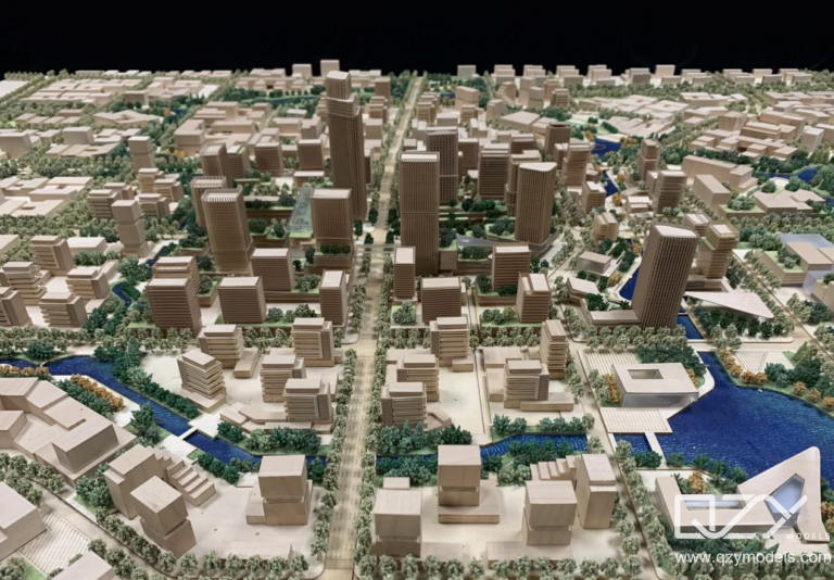 Top-down view of masterplan model masterplan architectural model spatial layout clarity
