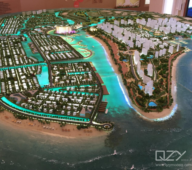 Large illuminated masterplan model illuminated masterplan model real estate marketing