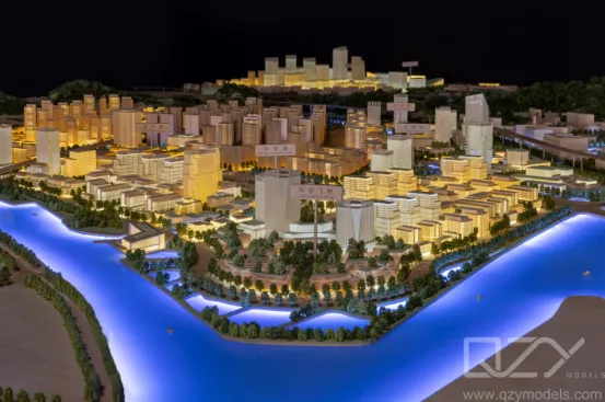 Architectural model with integrated LED lighting system Architectural model LED lighting integration illuminated scale model