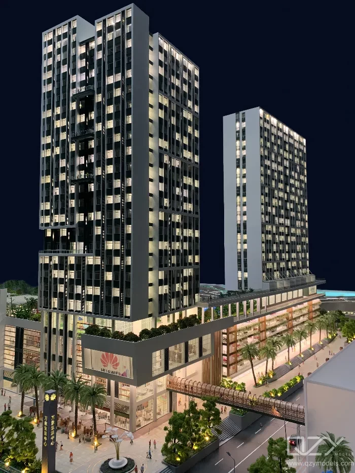 Scale model of mixed-use development at public planning consultation event