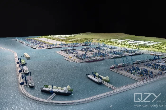 Container yard with transport routes container yard model logistics flow stacking transport routes