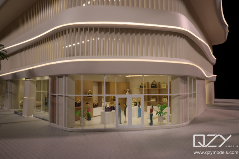 Luxury interiors Luxury branded residence cutaway architectural scale model showing premium interiors