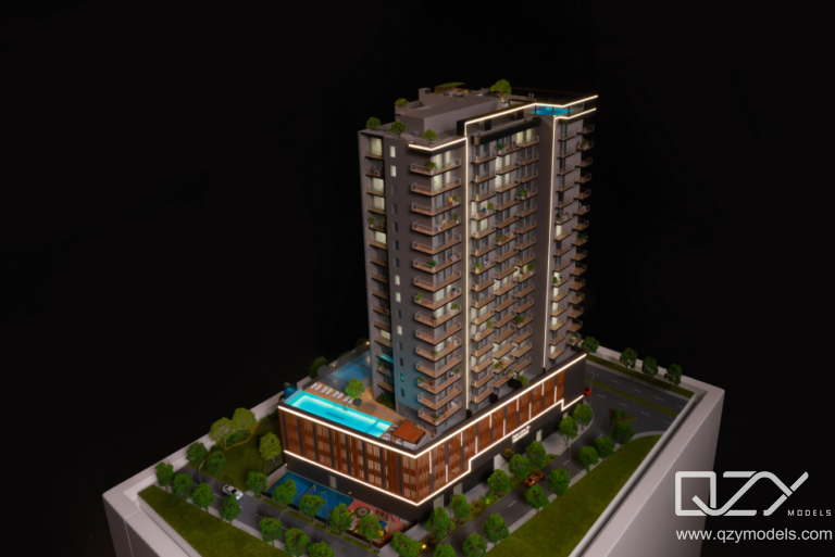 Luxury Branded Residence Model Luxury branded residence architectural model displayed during an international property sales event.