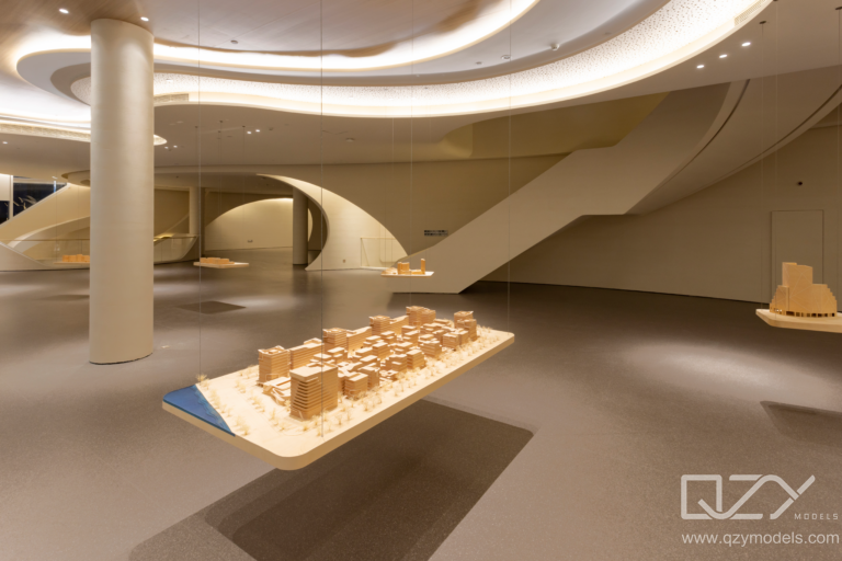Residential property sales suite with illuminated architectural scale model as centrepiece first impression